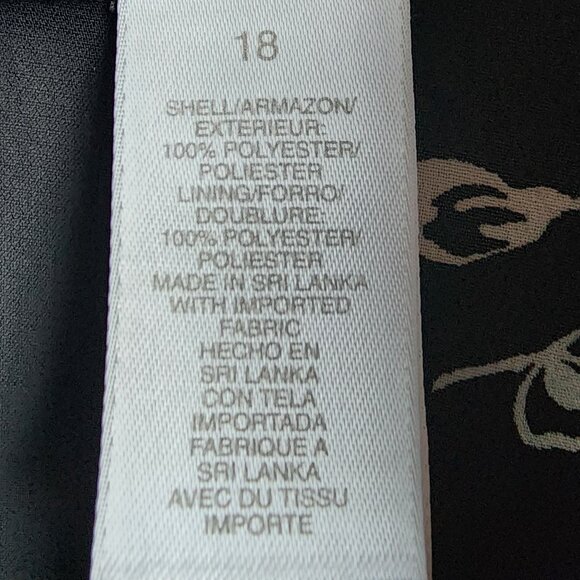 Emma James Black/White Semi-Sheer Floral Button Down Blouse Size 18 - Picture 8 of 14